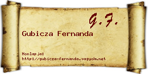 Gubicza Fernanda névjegykártya
